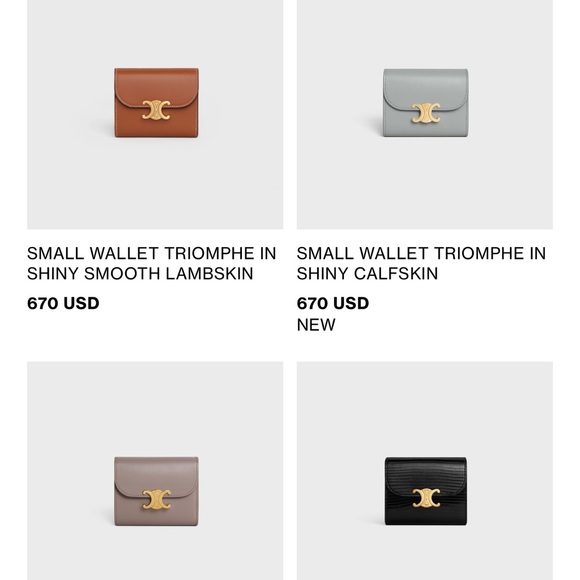 Celine SMALL FLAP WALLET TRIOMPHE IN SHINY CALFSKIN - Picture 7 of 7